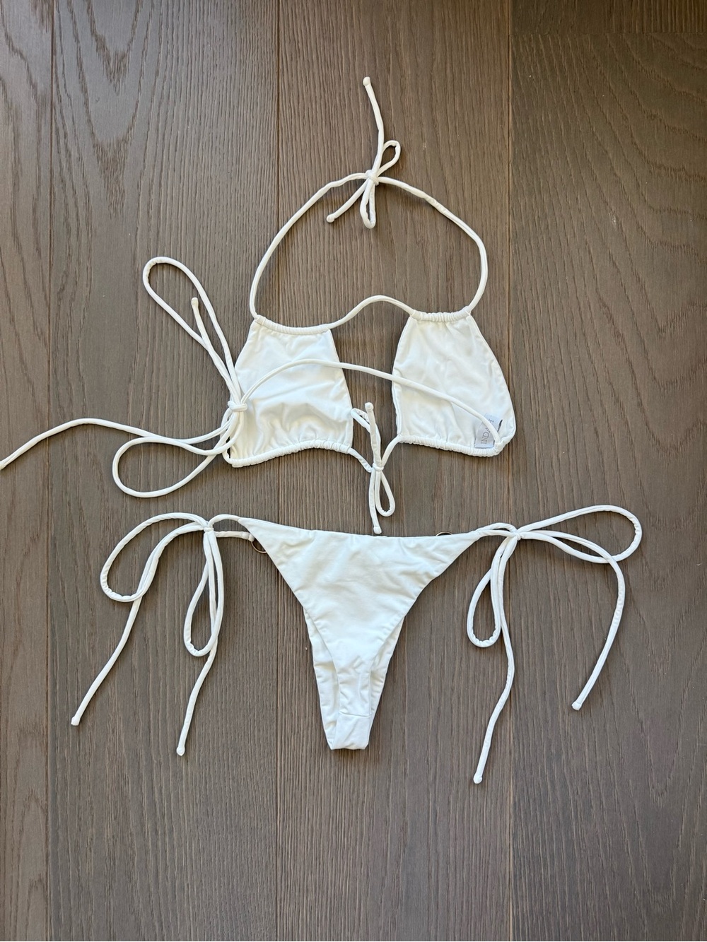 Indah White Triangle String Bikini - Picture 6 of 9